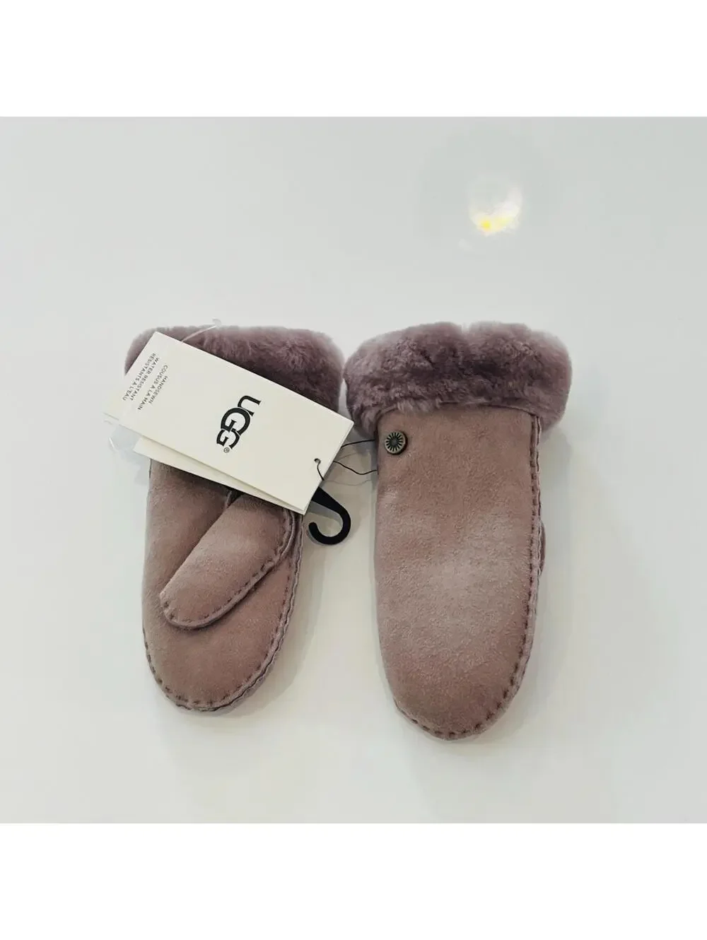$95 UGG Suede Fur Lined Kids Gloves/Mittens Pink Size 2-4YR  NWT